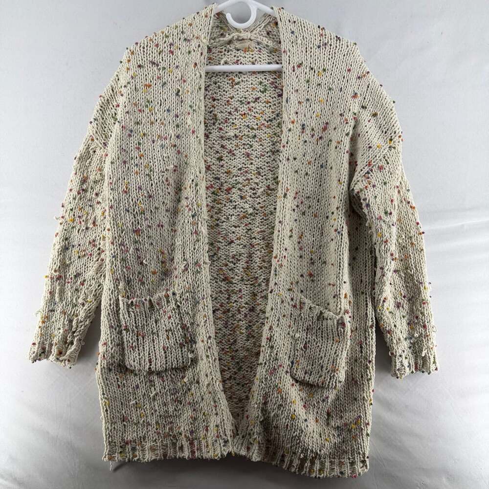 1500 Altar'd State White Colorful Speckled Knit Cardigan S